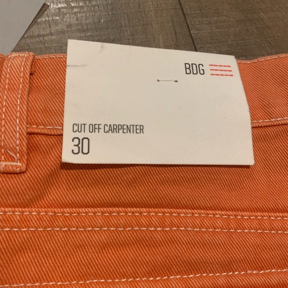 BDG women’s orange summer jean carpenter shorts - Picture 4 of 5